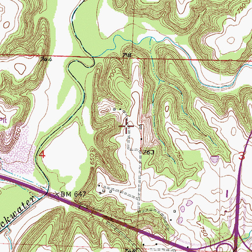 Topographic Map of Woodson (historical), MO