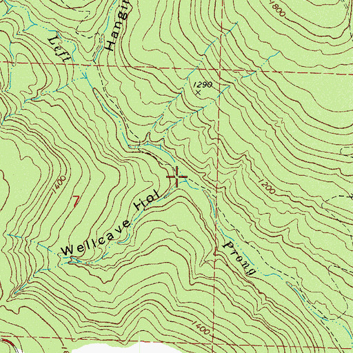 Topographic Map of Wellcave Hollow, AR