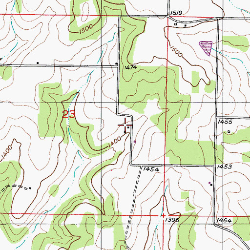 Topographic Map of Antrim, MO