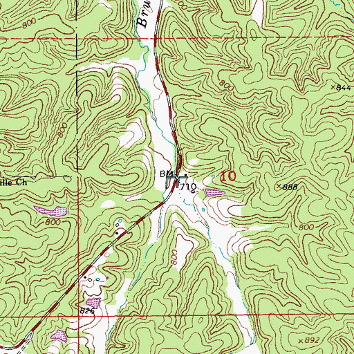 Topographic Map of Monday, MO