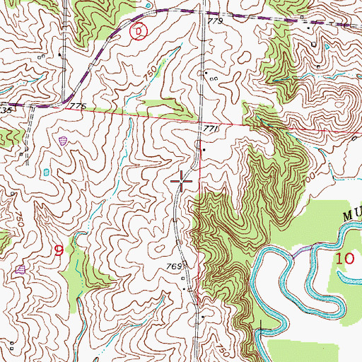 Topographic Map of Trade, MO