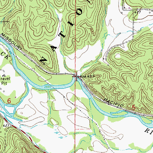Topographic Map of Spur Number 2 (historical), MO