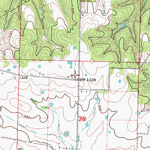 Topographic Map of Call, MO