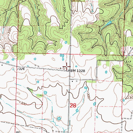 Topographic Map of Call, MO