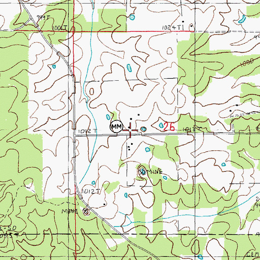 Topographic Map of Not, MO