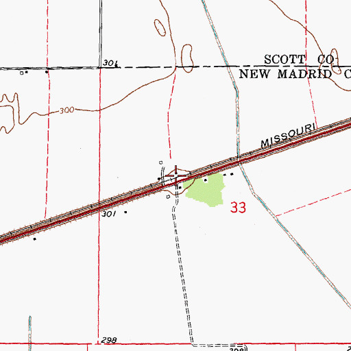 Topographic Map of Little River, MO