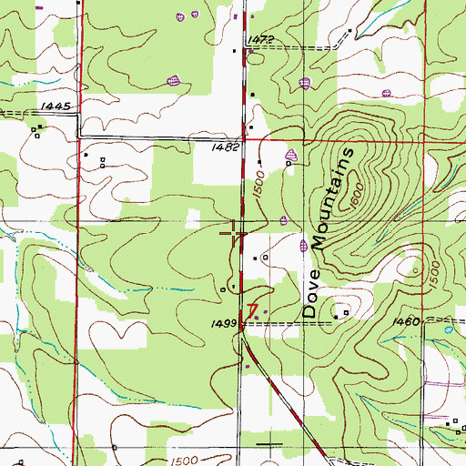 Topographic Map of Antler (historical), MO