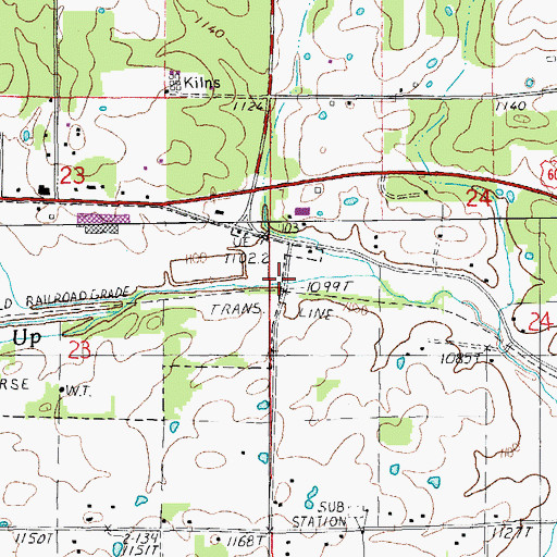 Topographic Map of Bunkers Spur (historical), MO