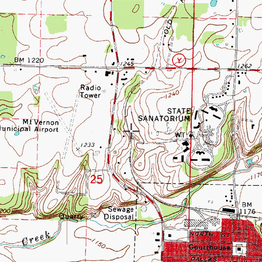 Topographic Map of Doubling Spur, MO