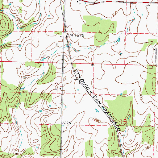 Topographic Map of Skinners Spur, MO