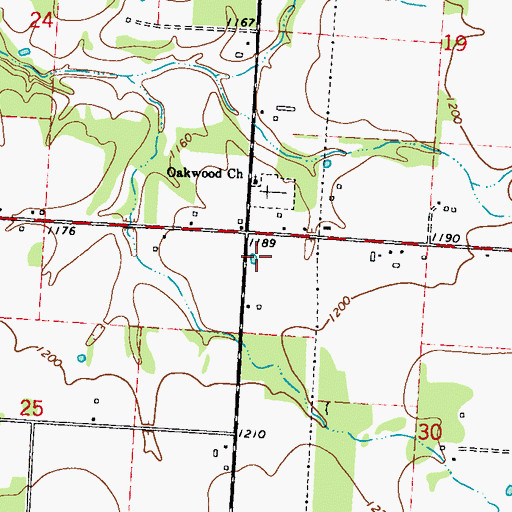 Topographic Map of Wall, MO
