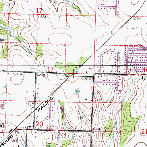 Topographic Map of Needmore (historical), MO