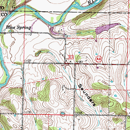 Topographic Map of Guin, MO