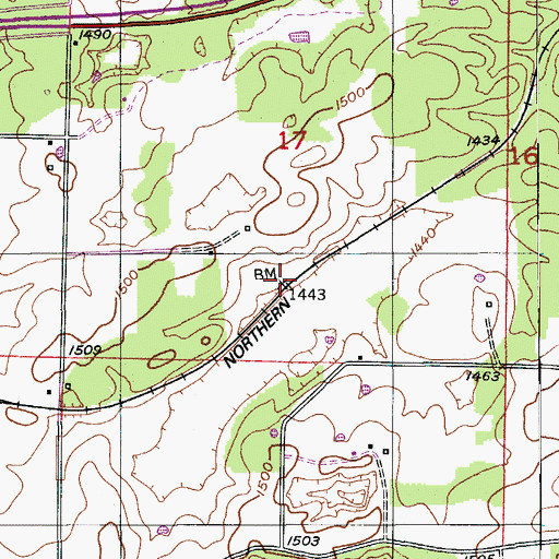 Topographic Map of Brutons (historical), MO
