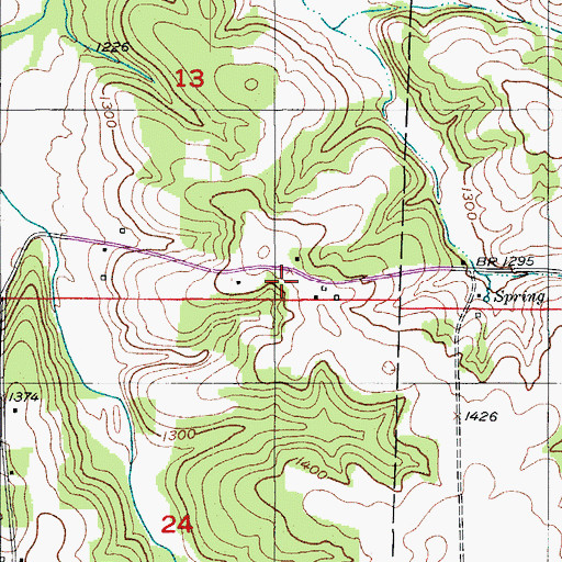 Topographic Map of Duggan, MO