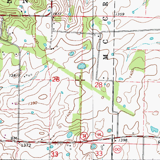 Topographic Map of Whites Spur (historical), MO