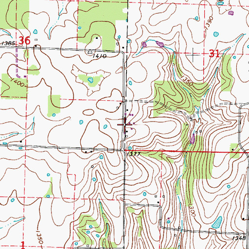 Topographic Map of Cowan, MO