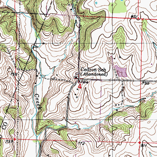 Topographic Map of Cedron, MO