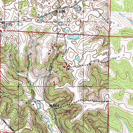 Topographic Map of Renfro, MO
