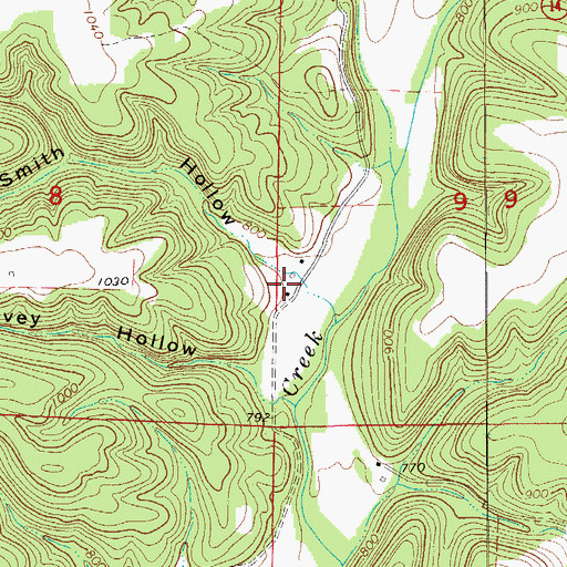 Topographic Map of Fielden, MO