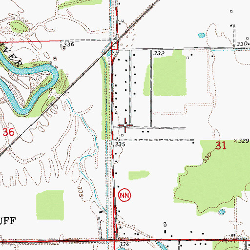 Topographic Map of Snizer (historical), MO