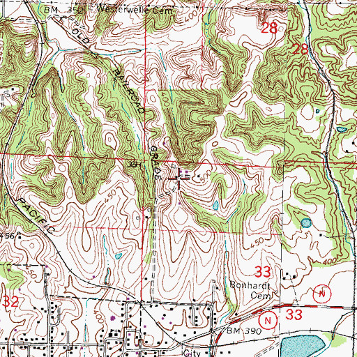 Topographic Map of Hilltop, MO