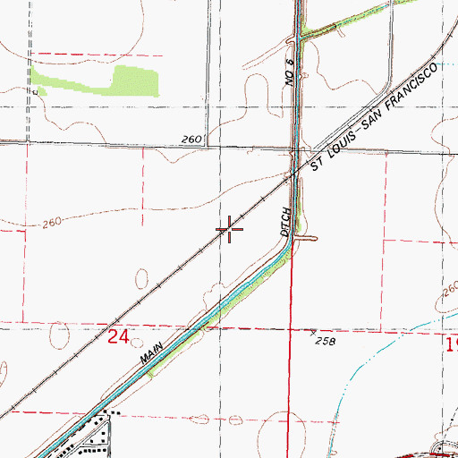 Topographic Map of Choctaw (historical), MO