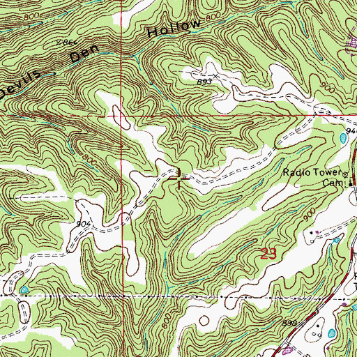 Topographic Map of Gofeld (historical), MO