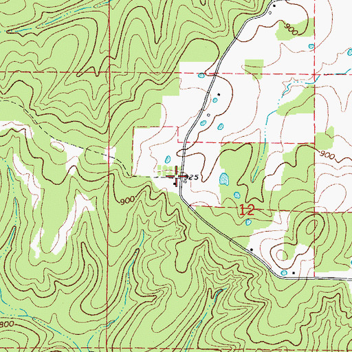 Topographic Map of Prestonia, MO