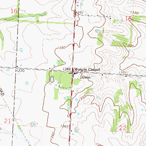 Topographic Map of Sunrise, MO