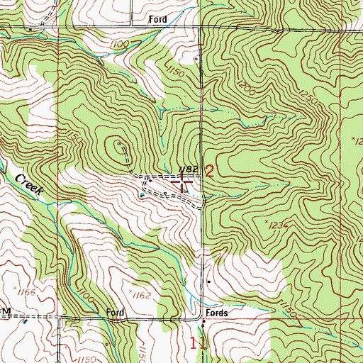 Topographic Map of Pinecreek, MO