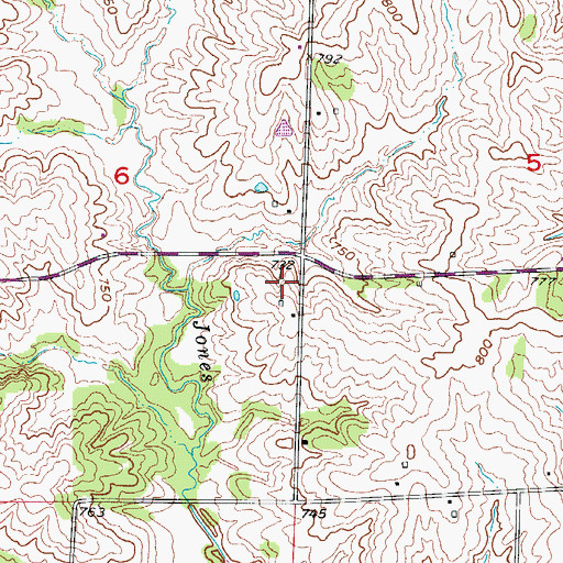 Topographic Map of Echo, MO