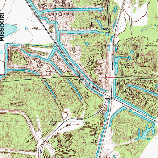 Topographic Map of Ardath, MO