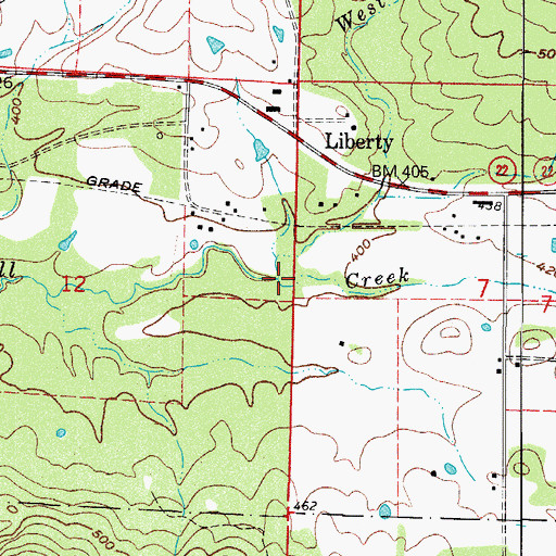 Topographic Map of West Fork Mill Creek, AR