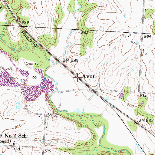 Topographic Map of Avon, MO