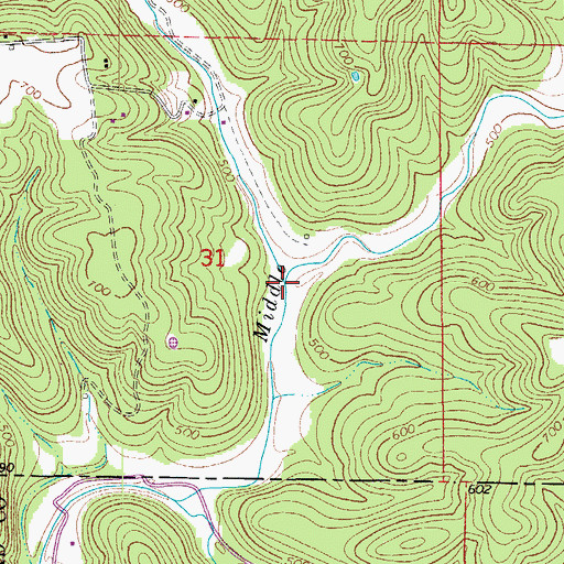 Topographic Map of West Fork Moccasin Creek, AR
