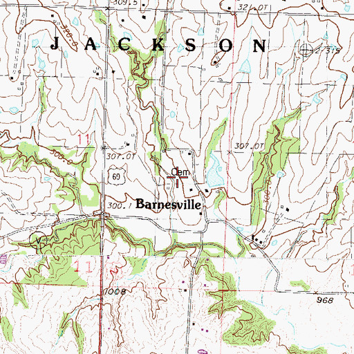 Topographic Map of Barnesville, MO