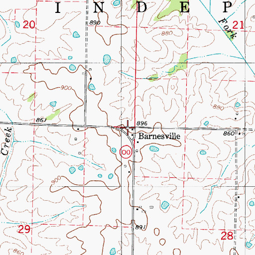 Topographic Map of Barnesville, MO