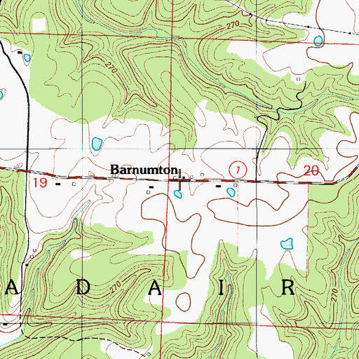 Topographic Map of Barnumton, MO