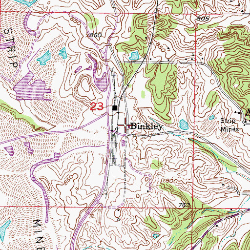 Topographic Map of Binkley, MO