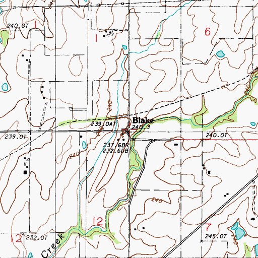 Topographic Map of Blake, MO