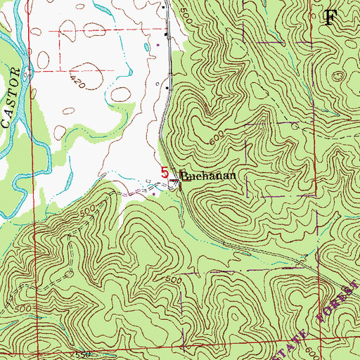 Topographic Map of Buchanan, MO