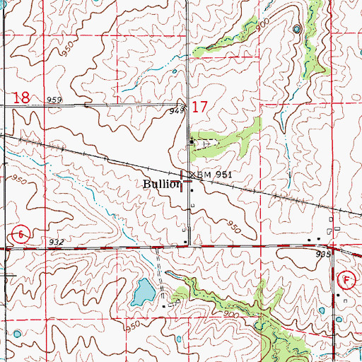 Topographic Map of Bullion, MO