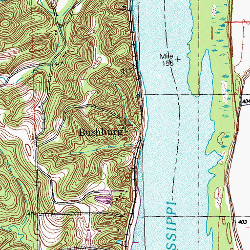 Topographic Map of Bushburg, MO