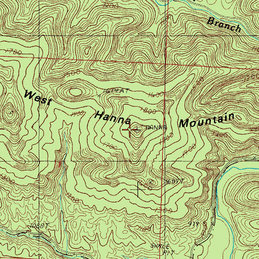Topographic Map of West Hanna Mountain, AR