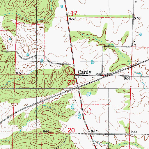 Topographic Map of Cardy, MO