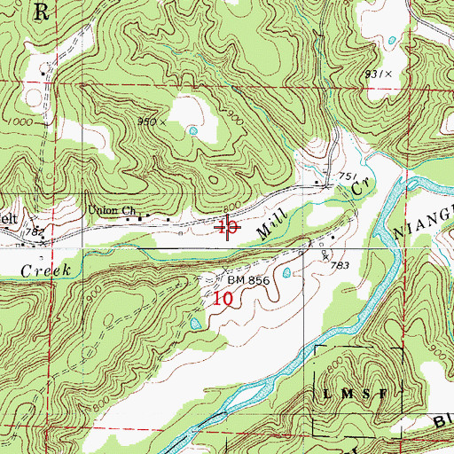 Topographic Map of Celt, MO