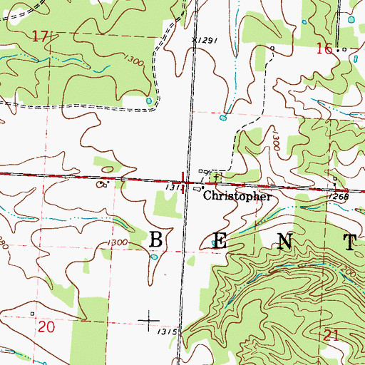 Topographic Map of Christopher, MO