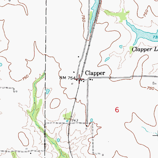 Topographic Map of Clapper, MO