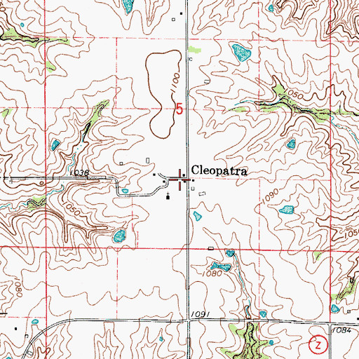 Topographic Map of Cleopatra, MO